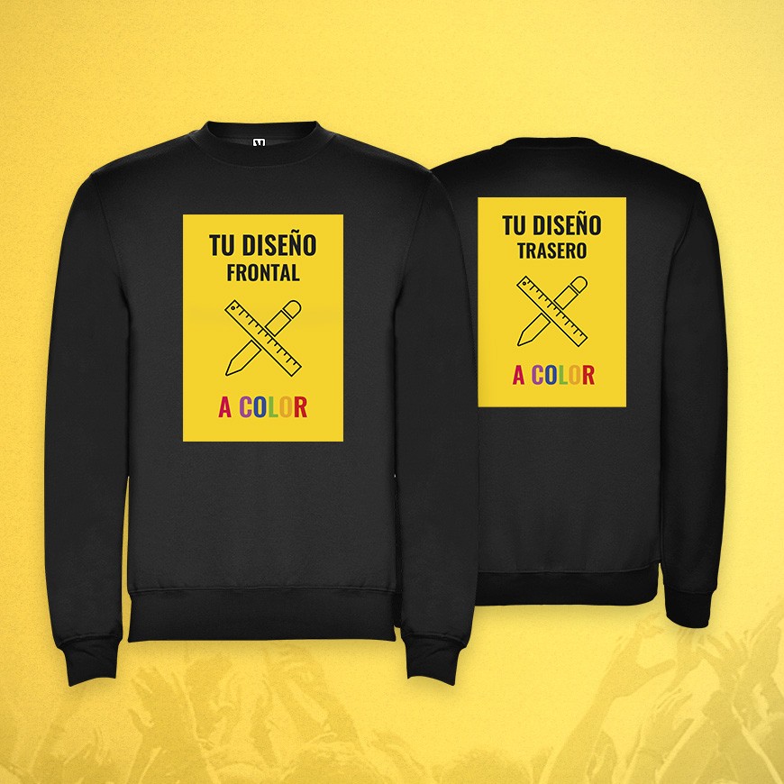 SUDADERA BÁSICA PAELLAS ALCOY PERSONALIZADA PERSONALIZADA A 2 CARAS Y A TODO COLOR