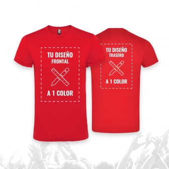 CAMISETA BÁSICA UNISEX DESPEDIDAS PERSONALIZADA A 2 CARAS Y 1 COLOR
