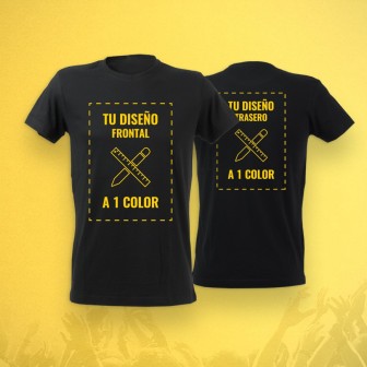 CAMISETA PREMIUM UNISEX DESPEDIDAS PERSONALIZADA A 2 CARAS Y 1 COLOR