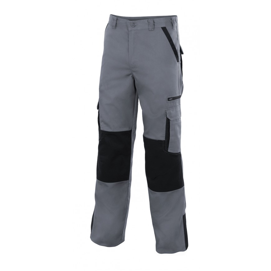 Pantalón elástico multibolsillos reforzado gris